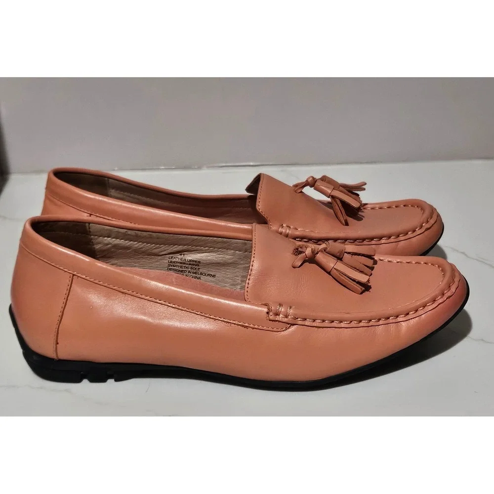 Bared Footwear Womens Pink Leather Tassel Loafers Driving Shoes Size 41